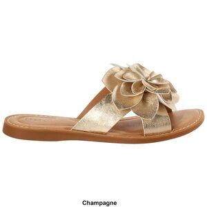 NEW B.O.C. Kasia Metallic Floral Slide Sandals 7